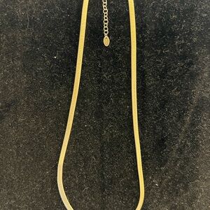 Gold Herringbone Chain Necklace – Adjustable